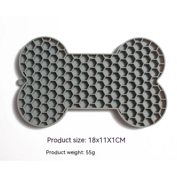 Tappetino in silicone per cani a forma di osso – leccalecca slow feed