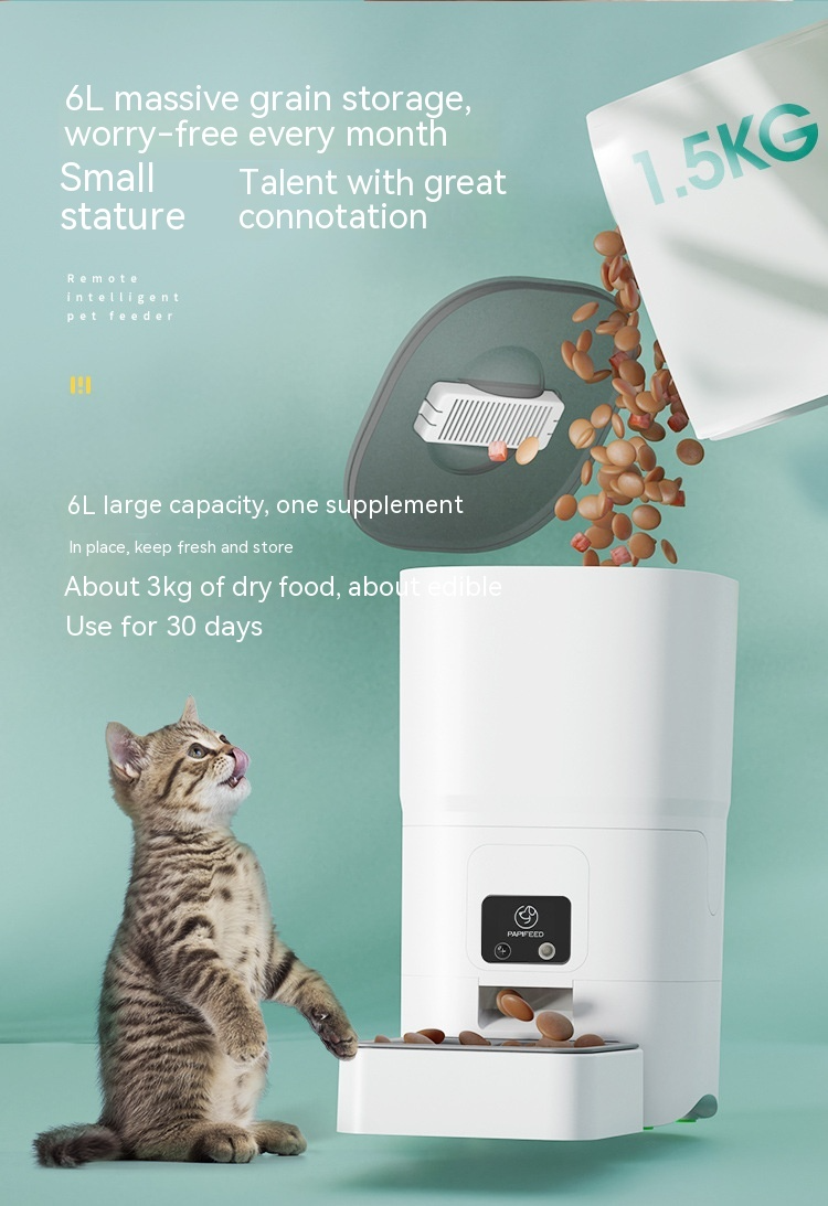 Distributore automatico cibo per cani e gatti Wi-Fi 6L con app
